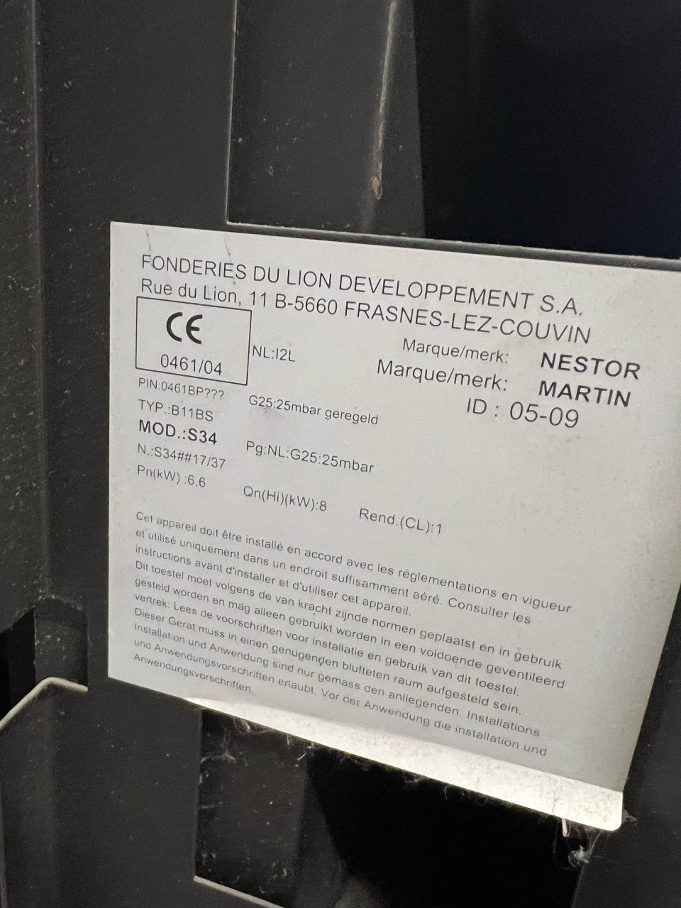 Gaskachel Nestor Martin S34, zeer netjes