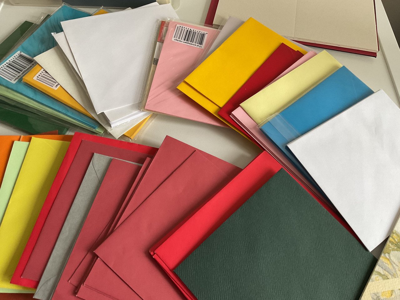 Kaarten + enveloppe + doorzichtige zakjes