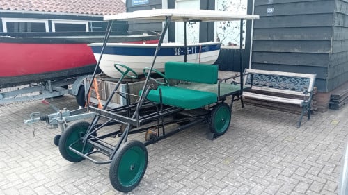 Familie fiets met golfkar dak