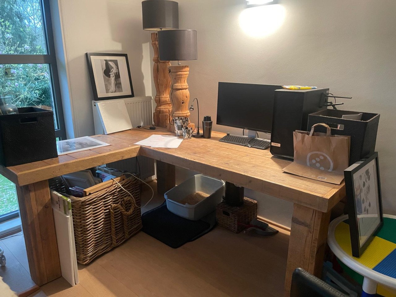 Houten hoekbureau