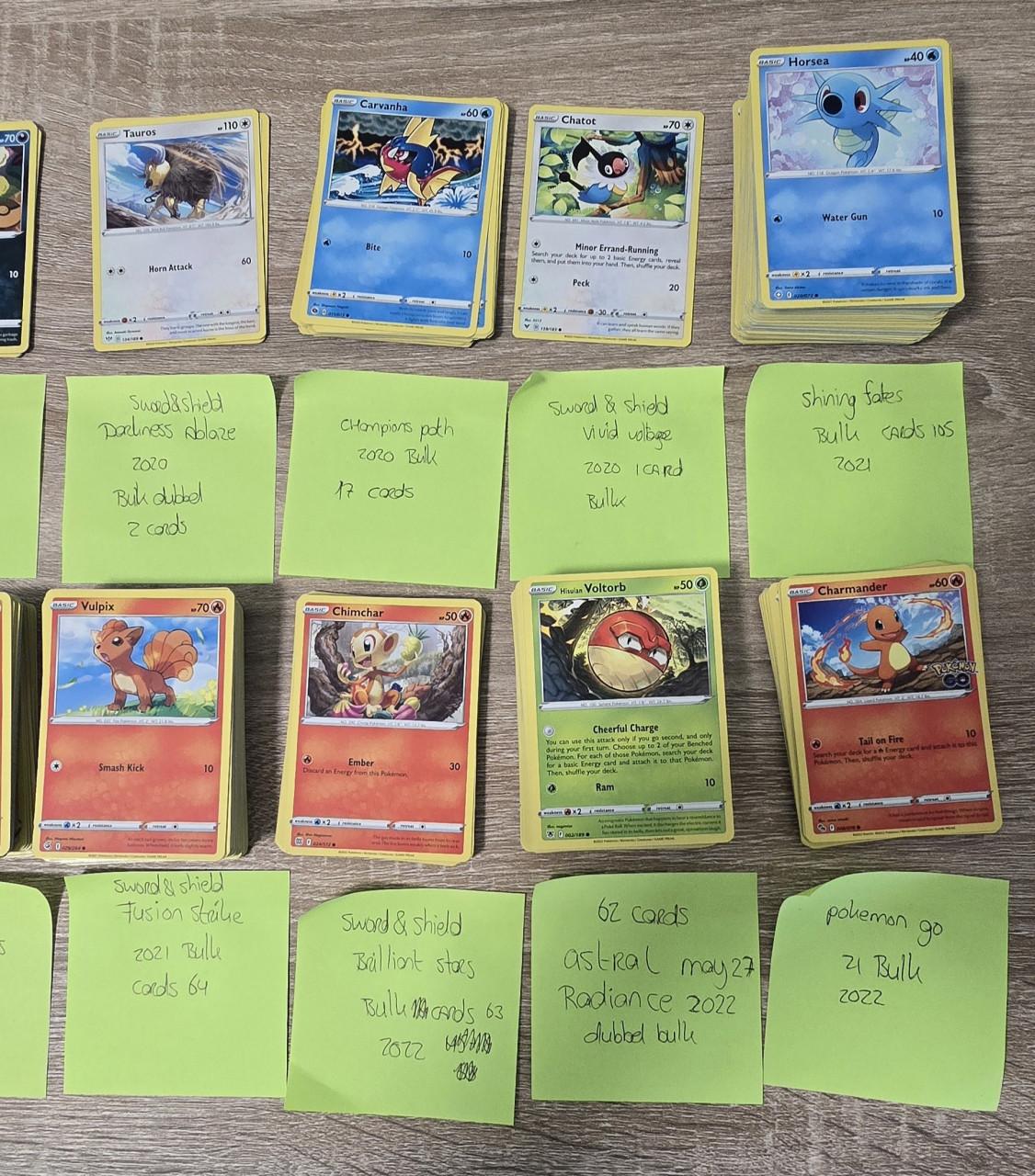 Bulk pokemon kaarten, uit 15 verschillende sets