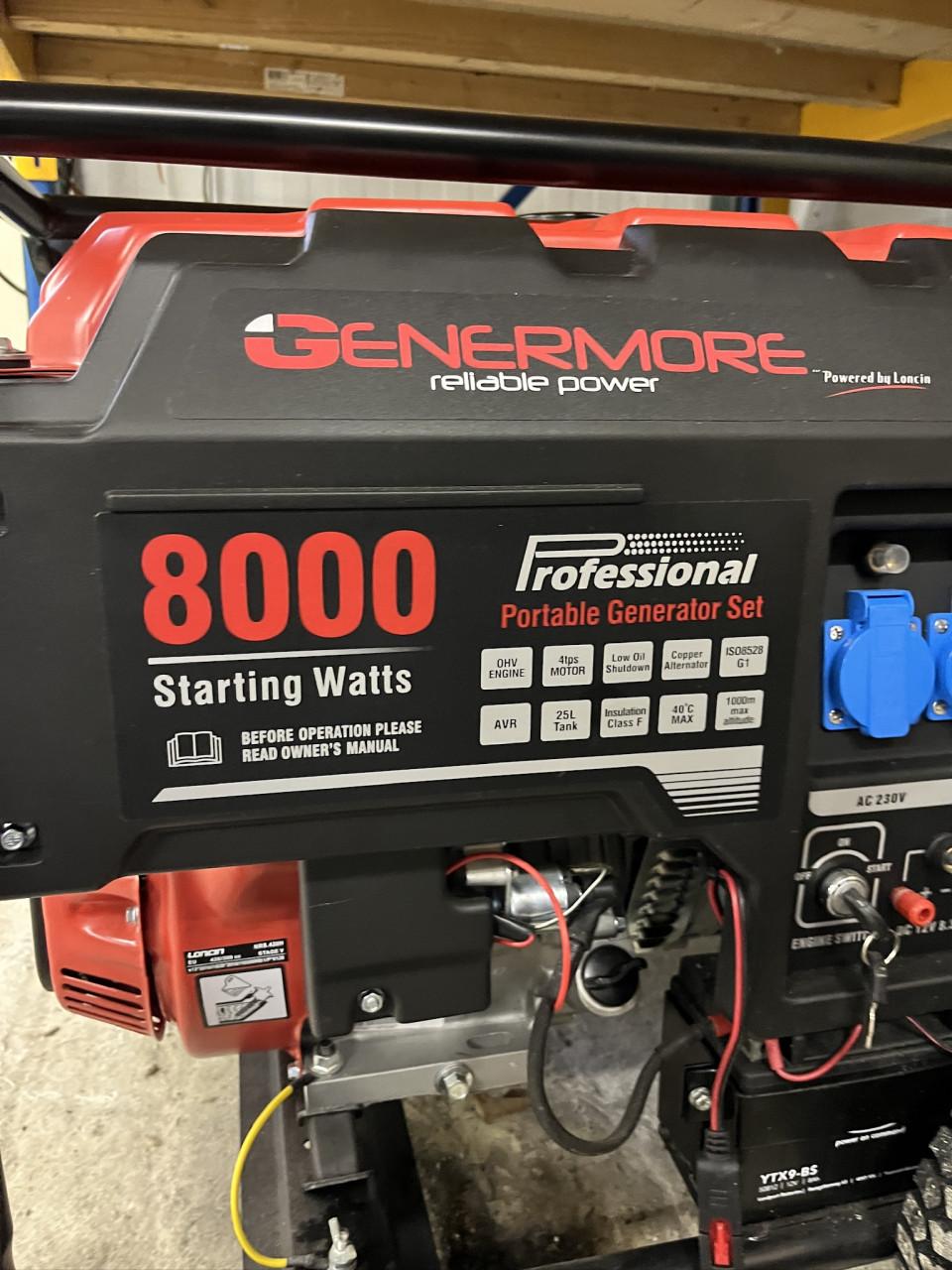 Te koop:  Benzineaggregaat Genermore Delux 6500w