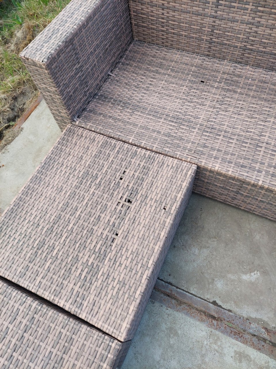 Wicker Loungeset met Hocker - 3 Zitplaatsen