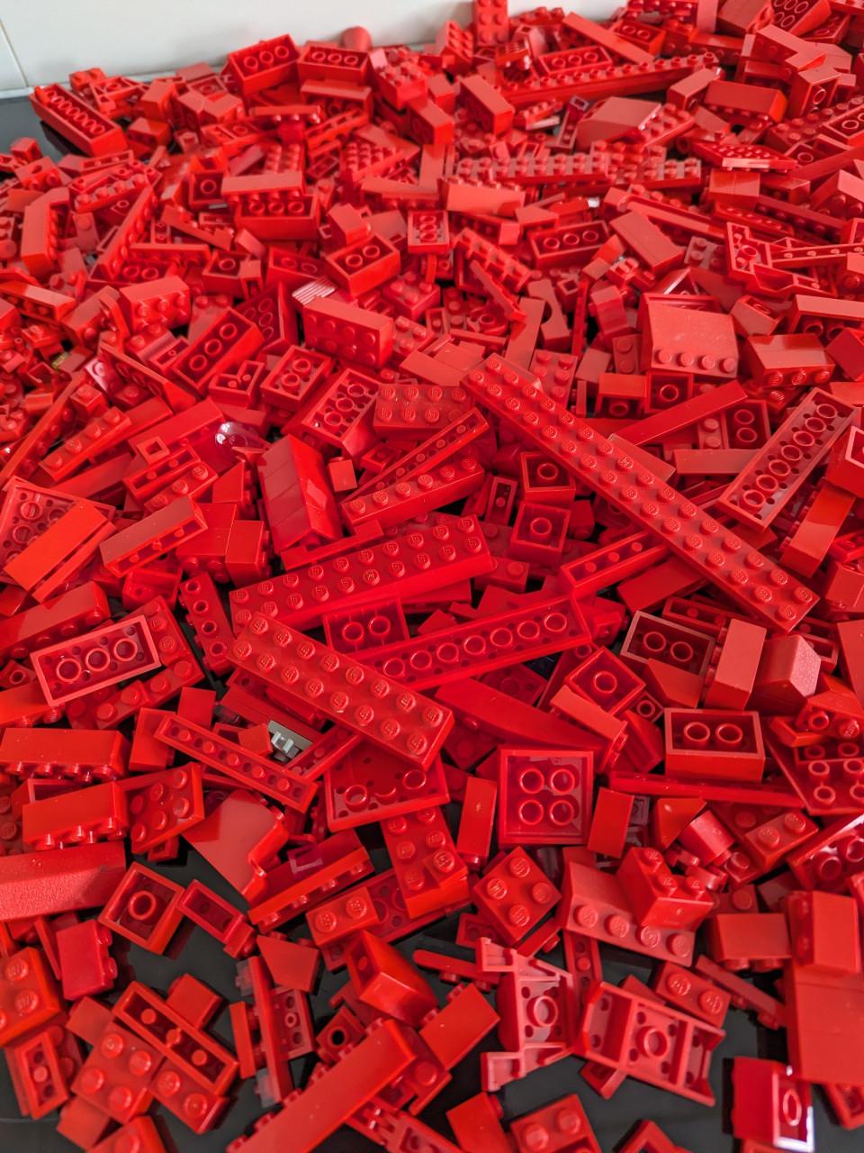 LEGO gesorteerd Rood