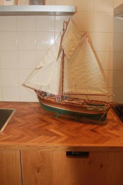 Zeilboot,,handgemaakt..70/70 cm