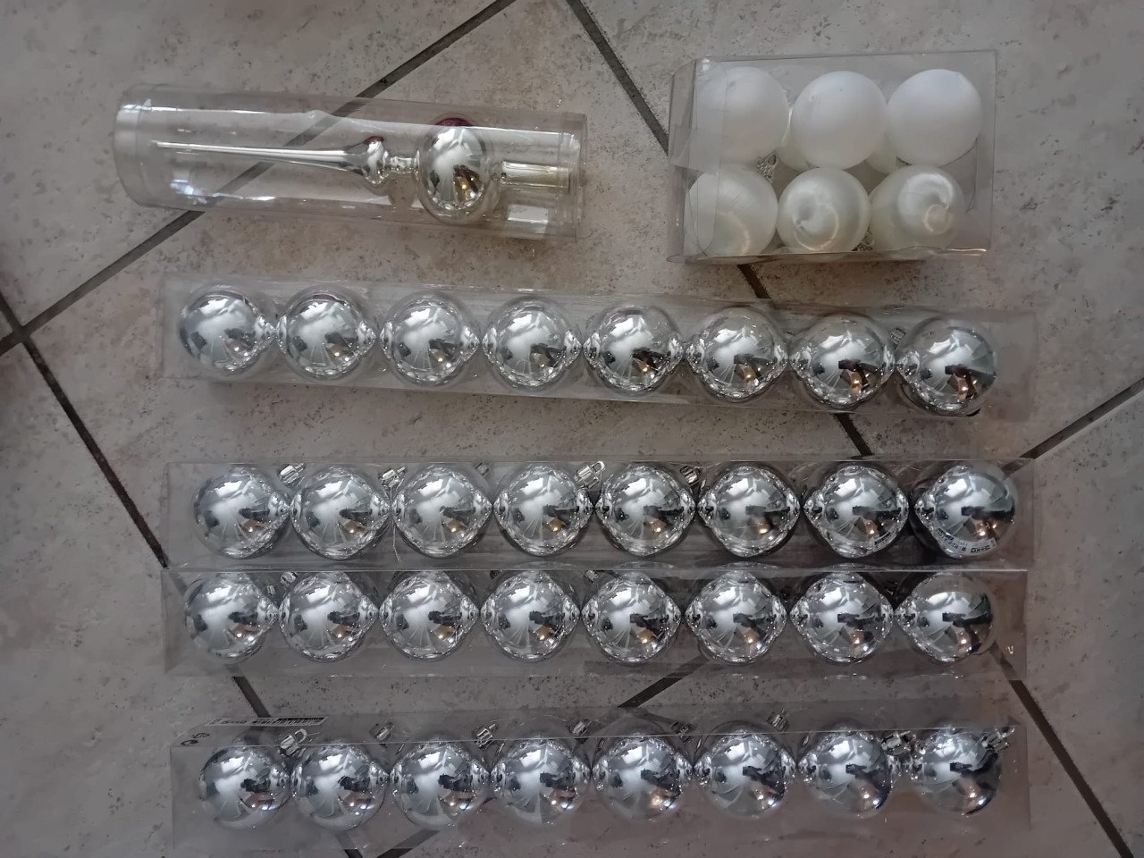 Kerstballen zilver