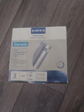 Gamma buitenlamp Darwin, led, rvs, nieuw in doos.