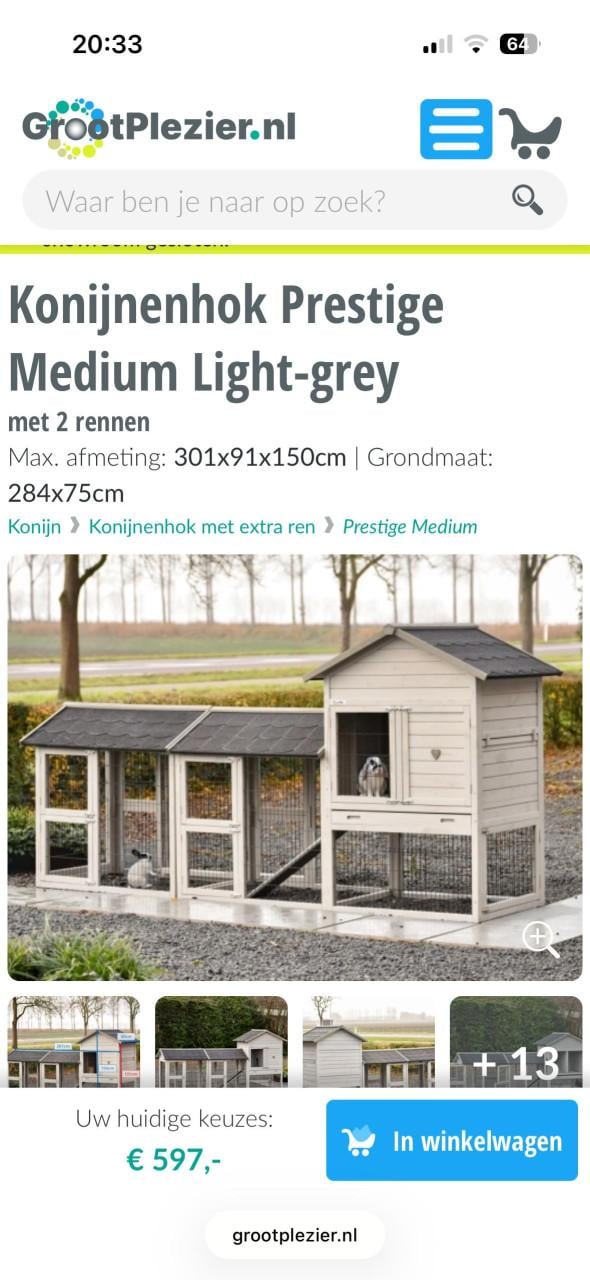 Groot konijnenhok (11 maanden oud)