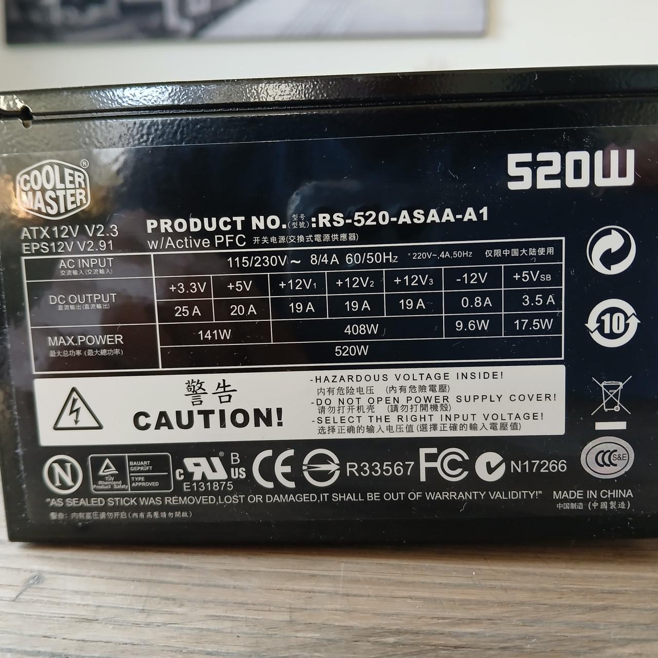 Cooler Master Real Power M520 voeding