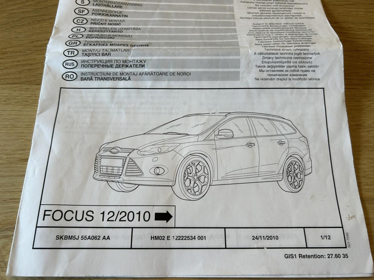 Dakdragers Ford Focus wagon 2011-2017