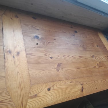 Grote, handgemaakte, unieke, zware houten tafel
