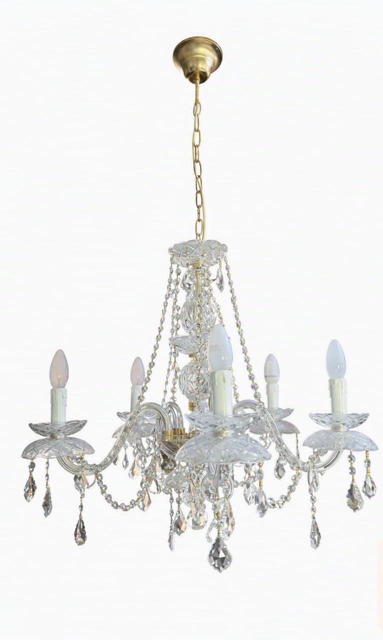 2 xCrystal Chandeliers 5 lamp & 4 lamp - will sell together or seperately