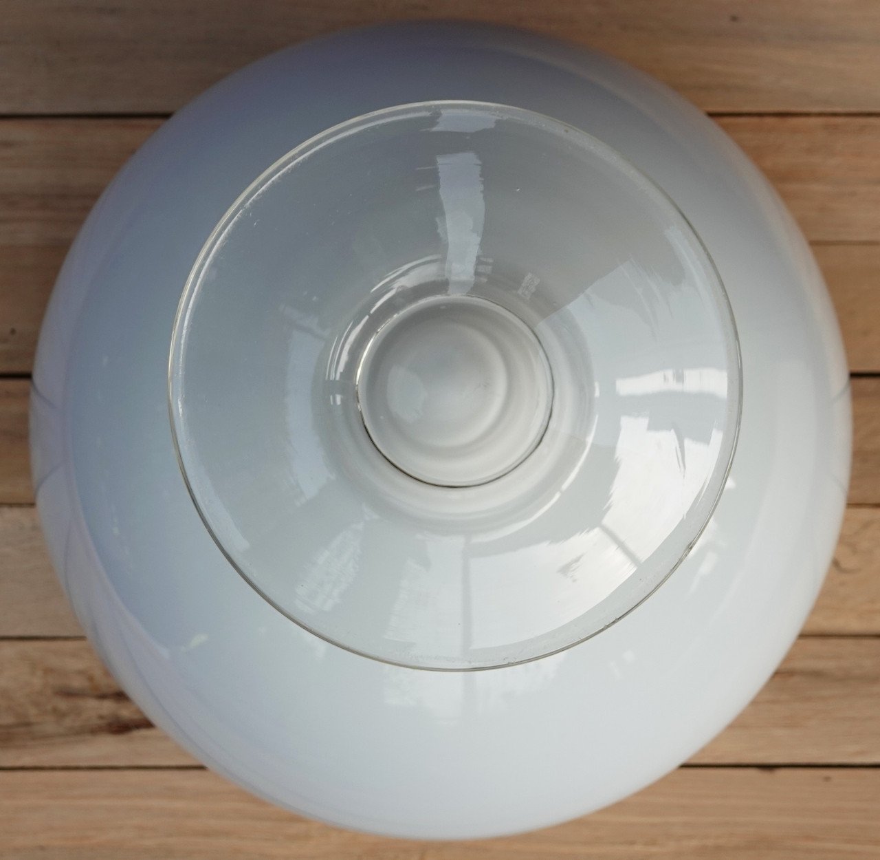 Grote Arti Cristal Vetro, (planten)pot op voet, pastelblauw