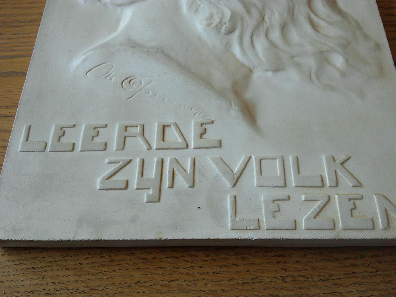 ART DECO PLAQUETTE VLAAMSE VOLKSSCHRIJVER HENRI CONSCIENCE ,1812-1883