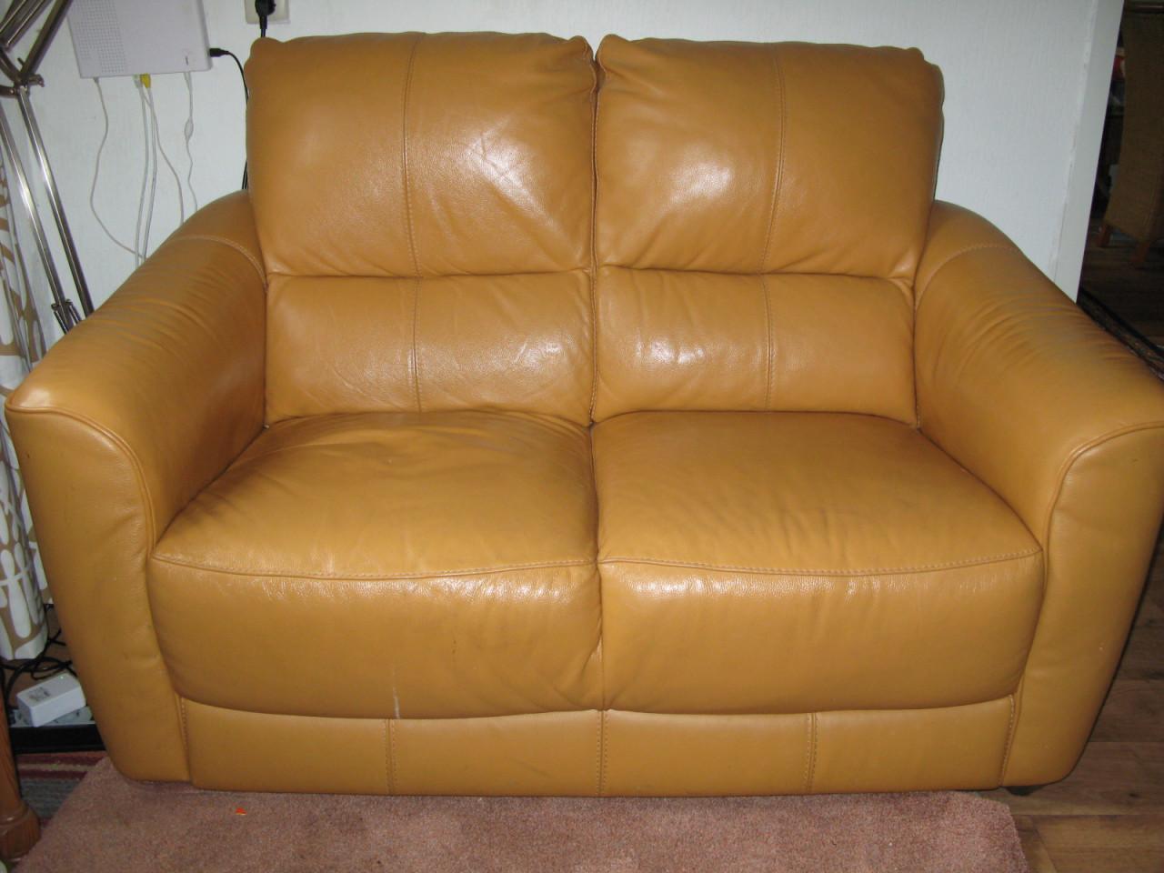 Leder bank 2-zitter