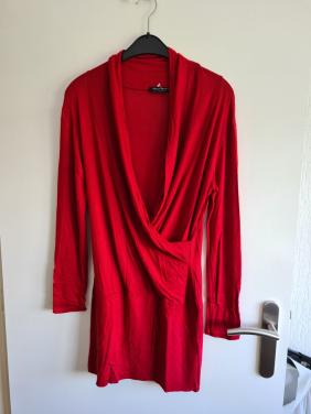 Rinascimento lange rode dunne waterfall trui / tuniek  Maat M