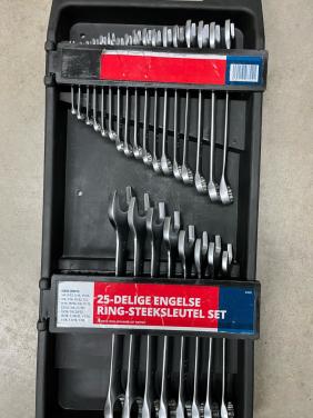 25 delige Engelse ring-steeksleutel set