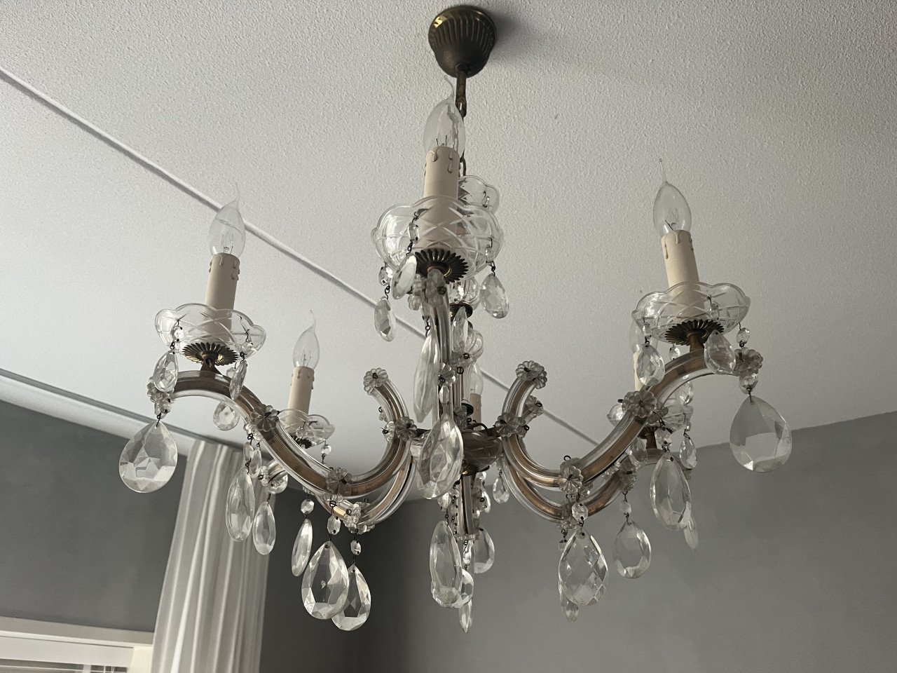 Brocante oude kroonluchter- Gereserveerd