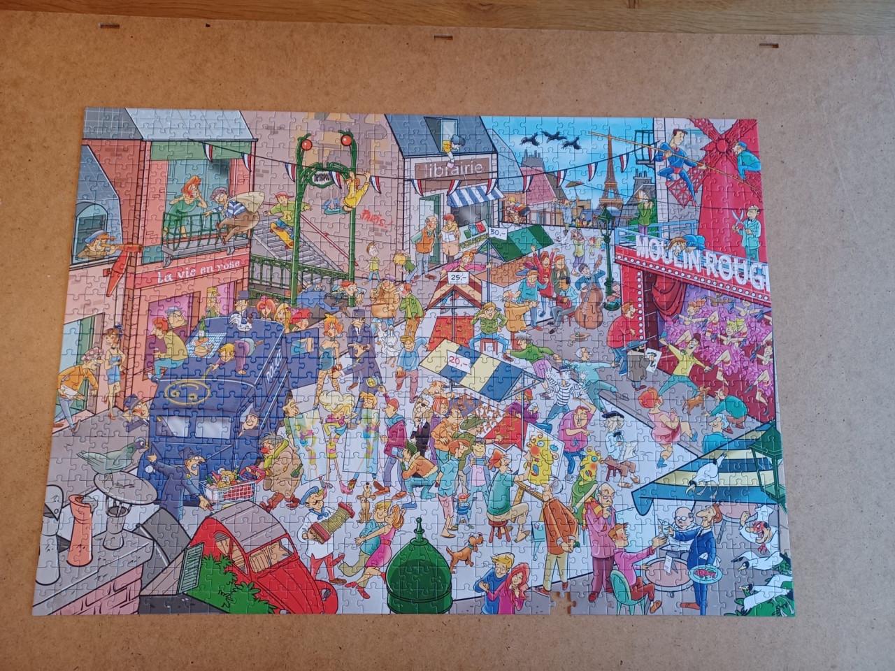 4 x Leuke Wacky World legpuzzel van Goliath met 1000 stukjes.