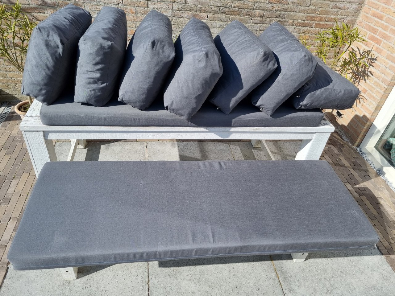 Loungebank zit- en rugkussens