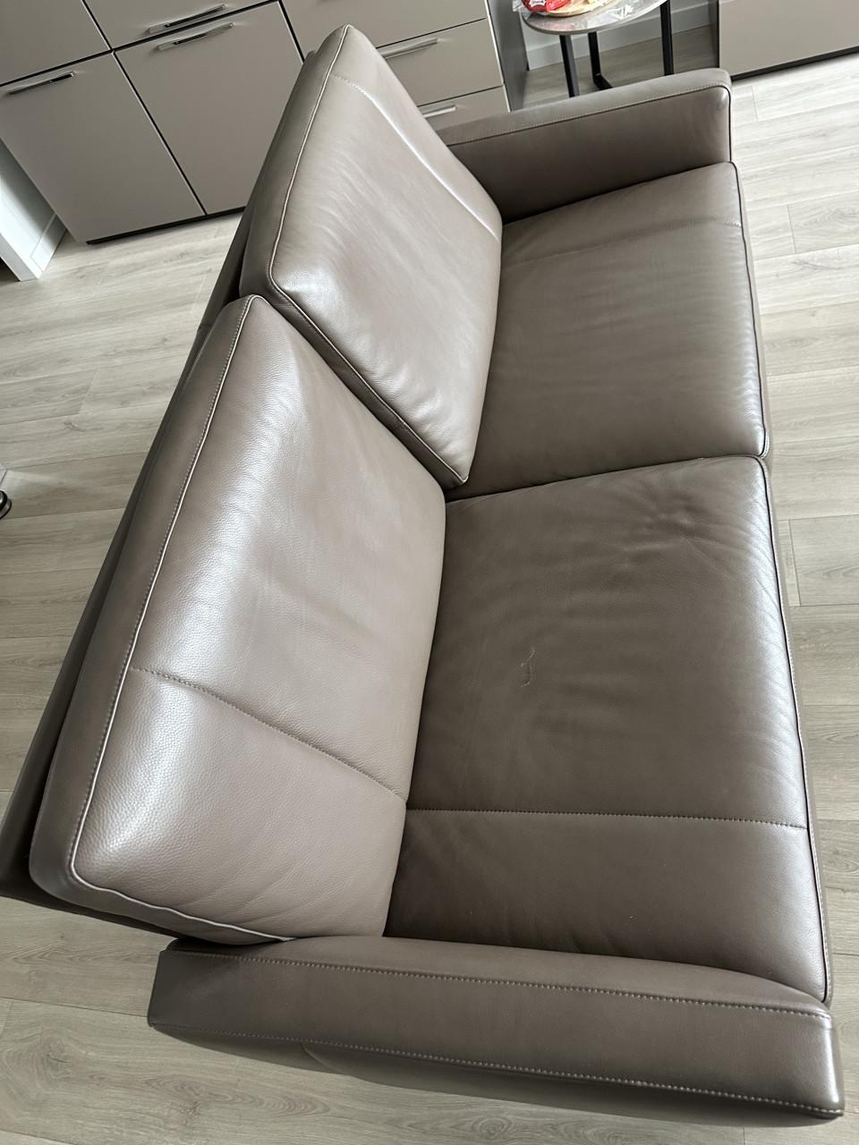 Mooie lederen bank - kwaliteitsleer - bruin