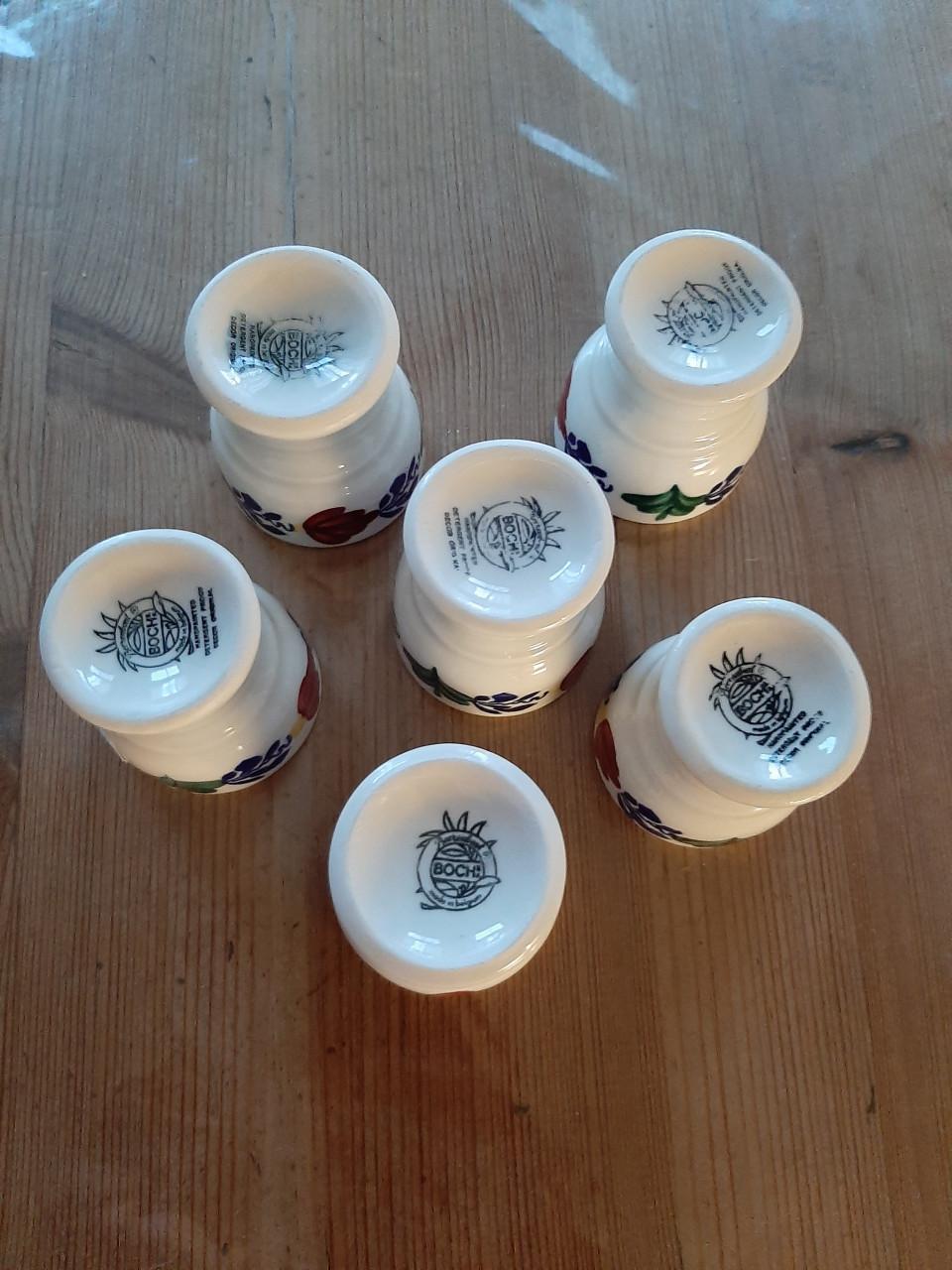 BOERENBONT BOCH - 6 EIERDOPJES - OUDERE MODEL