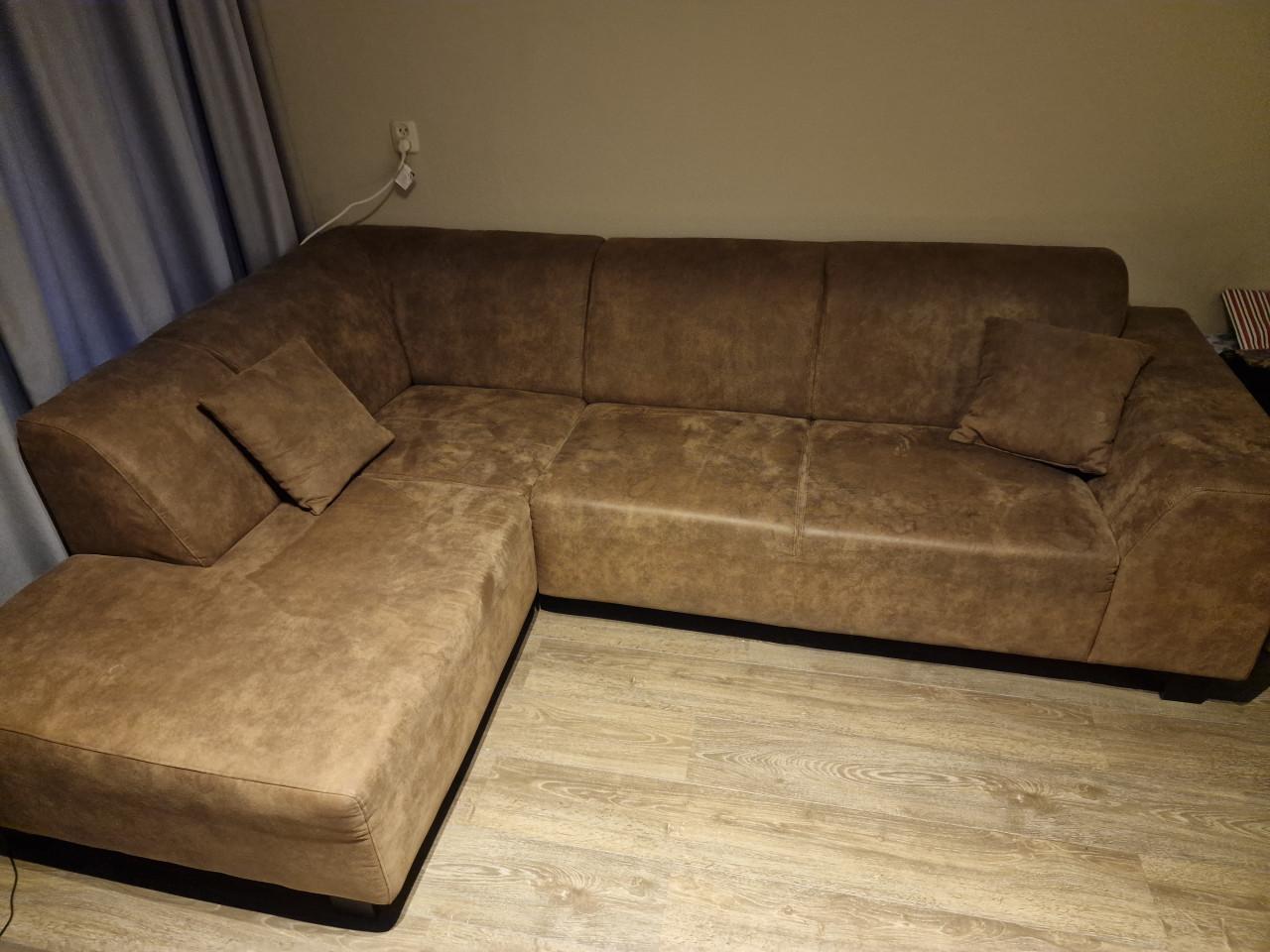 Hoekbank - cognac kleur