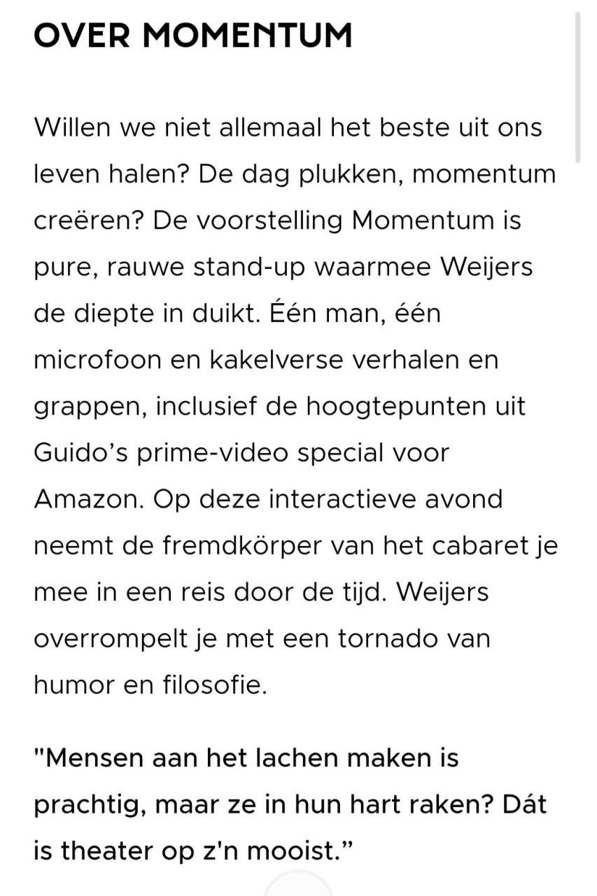 Kaartje Guido Weijers Amsterdam 20 nov