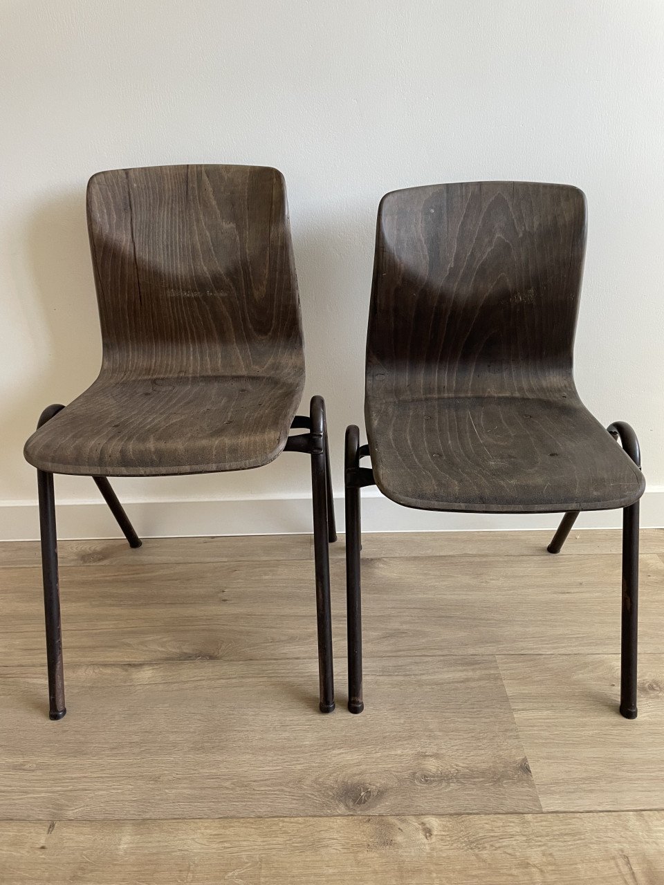 Vintage pagholz schoolstoelen set van 2