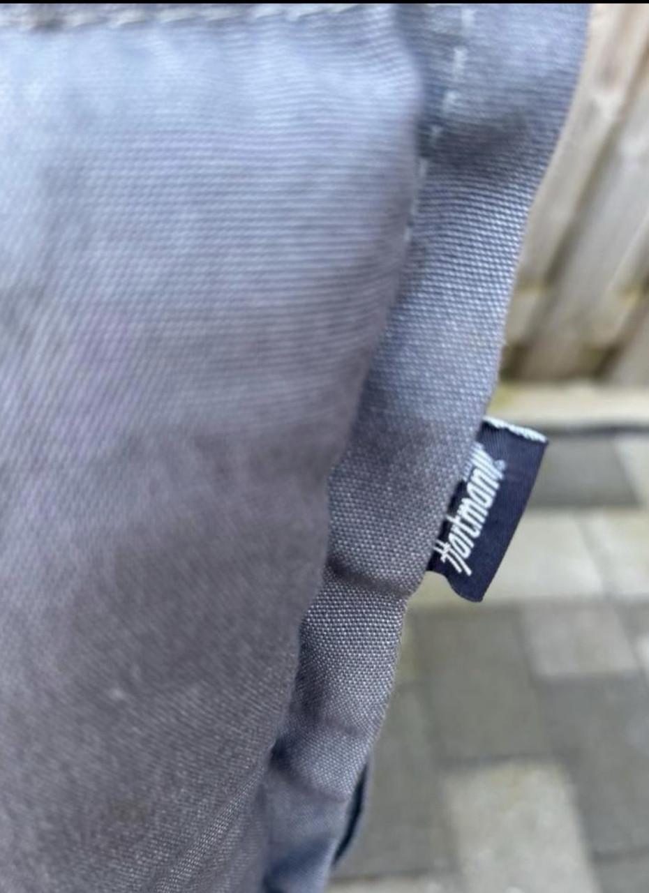 Hartman tuinkussens hoge rug en v krukje grijs