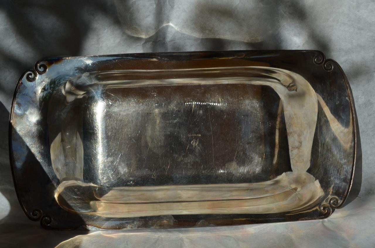 Verzilverde schaal Gero Georg Nilsson jaren '30 gemerkt