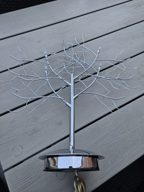 Prachtige zware design tafellamp van RVS met LED verlichting...