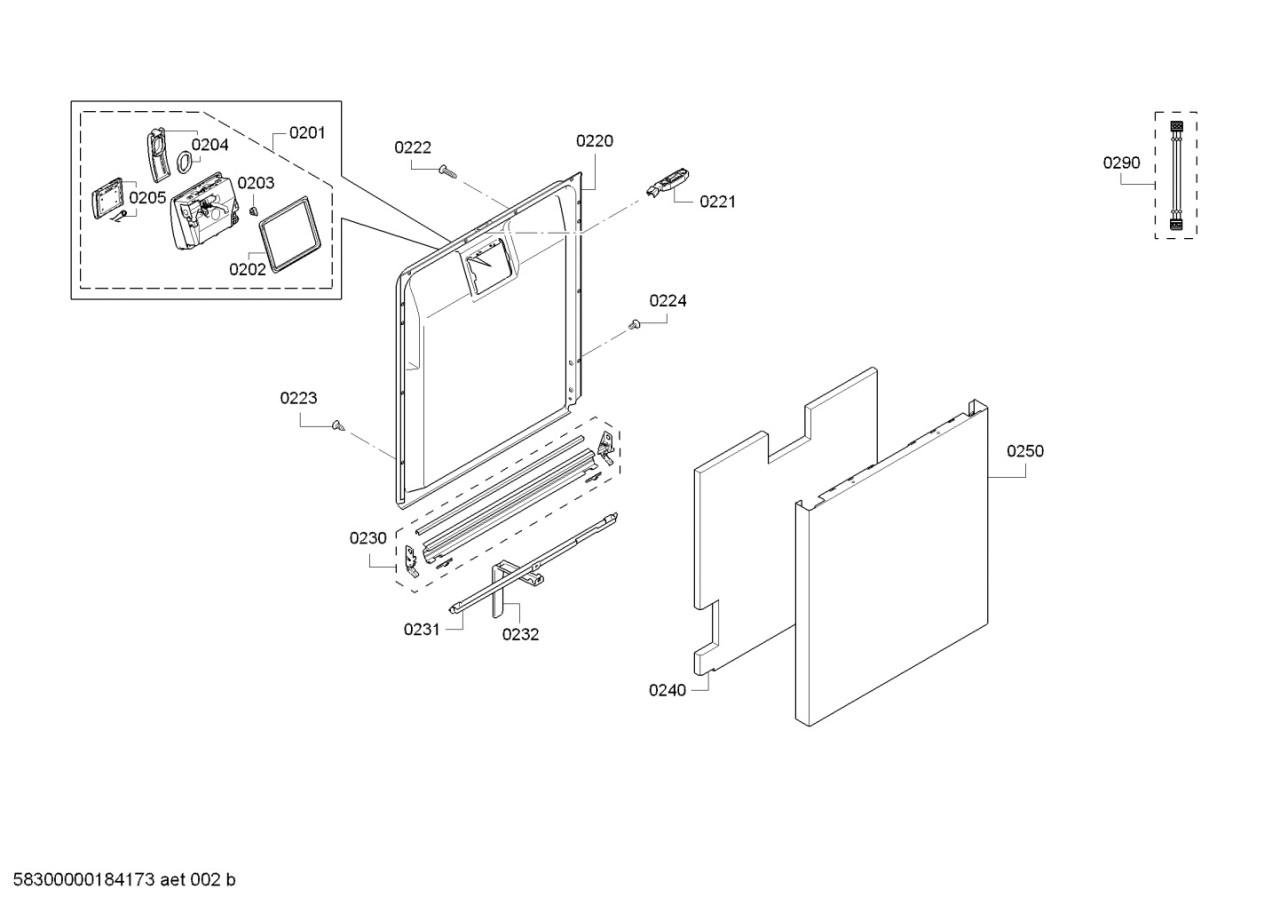 Siemens IQ 500 Zeolith vaatwasser SN 25M245EU/a7 in onderdelen