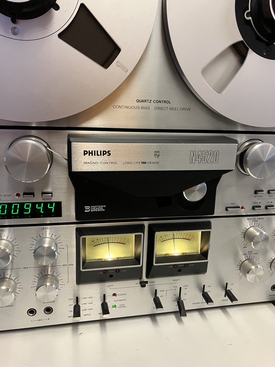Philips N-4520 bandrecorder 3 koppen en motoren geserviced met garantie