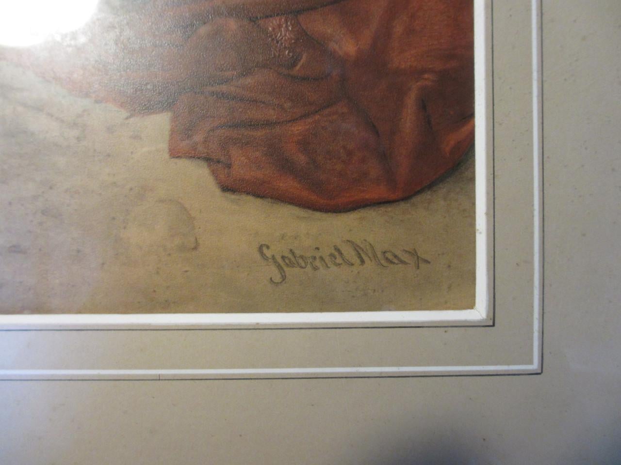 Schilderij met prachtig zwart gelakte oude lijst (groot)