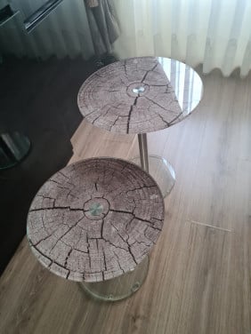 Bijzettafel  mini helder glas