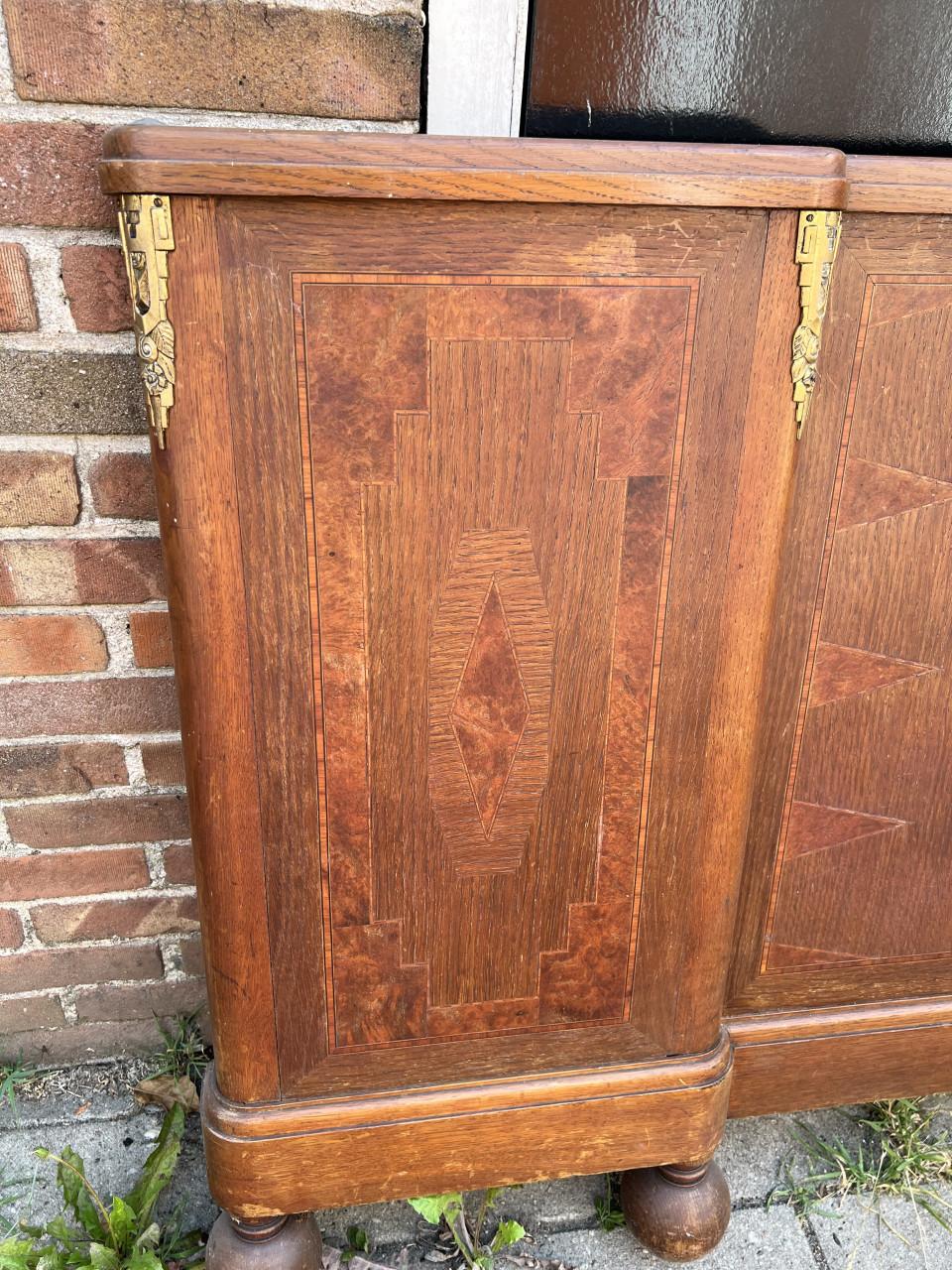 Antiek hoofd en voeteinde bed