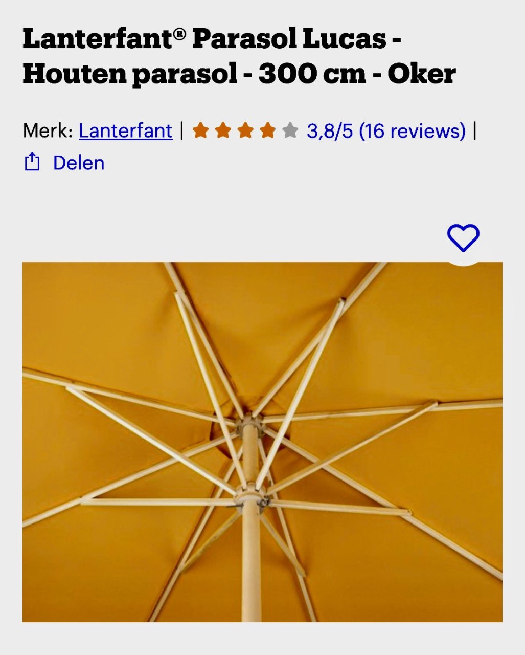 PARASOL LANTERFANT OKER GEEL