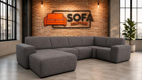 Grote Grijze Stoffen U-Hoekbank-Modern Design-Gratis Levering NL