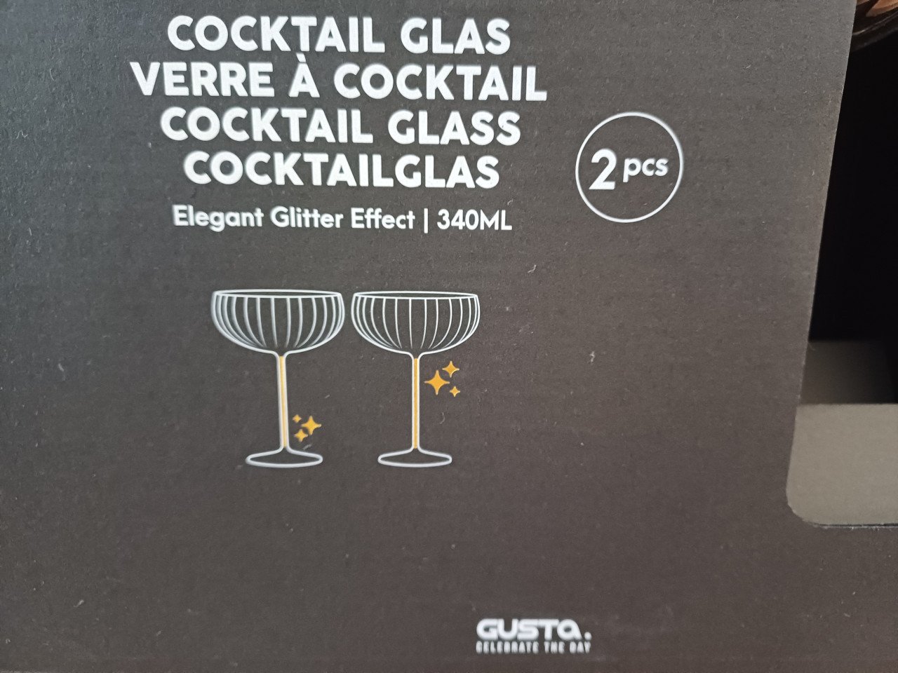 NIEUW: Elegante COCKTAILGLAZEN met GLITTEReffect (GUSTA)