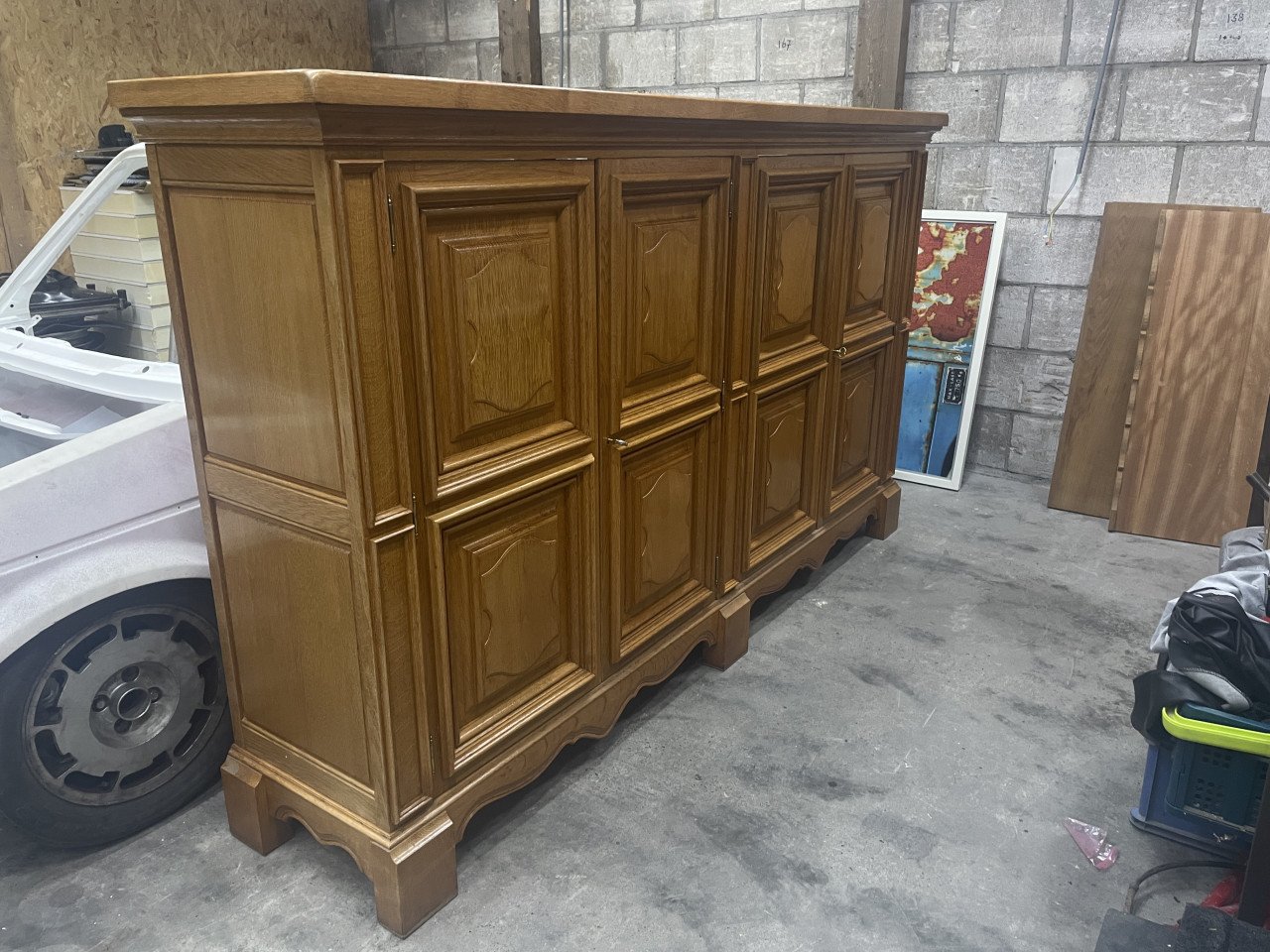 Mooie lange eikenhouten buffet kast