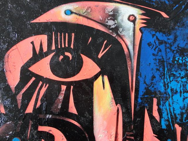..Dulcinea en azul .. Acrylschilderij van Simeon Gonzales 100 cm x 75 cm