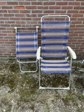 Robuuste degelijke lichtgewicht Lallemand 3 standen relaxstoel Voeentbank