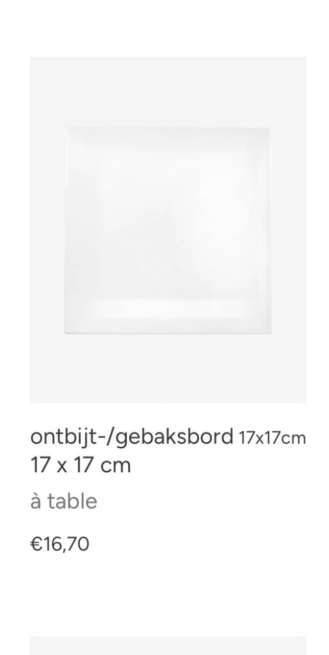 Gebaksstel, gebakset merk A table