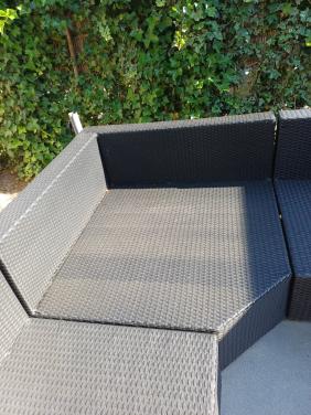 Antraciet  hoekstuk loungeset wicker blokker