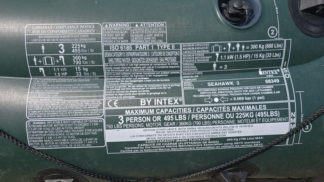 Intex Seahawk 3 rubber boot