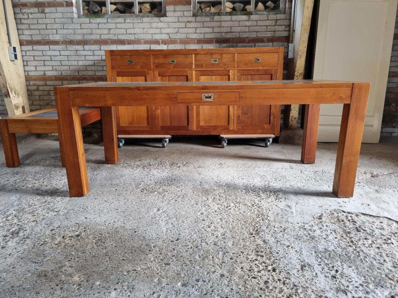 Eettafel - teakhouten set