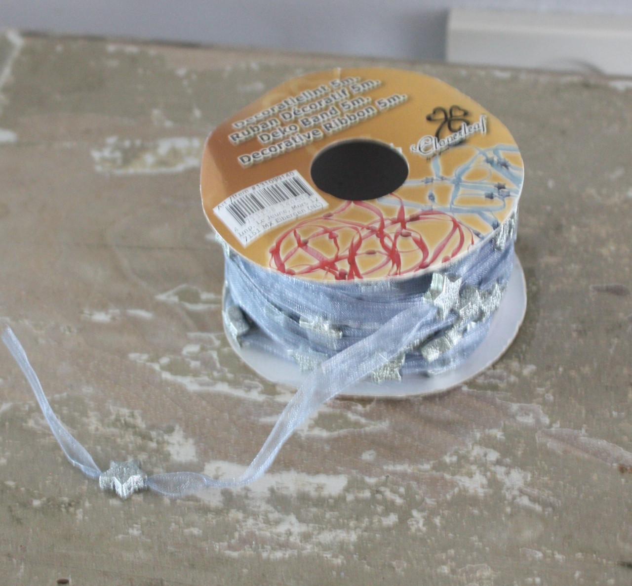 Lint met houten grijze  sterretjes 5 meter