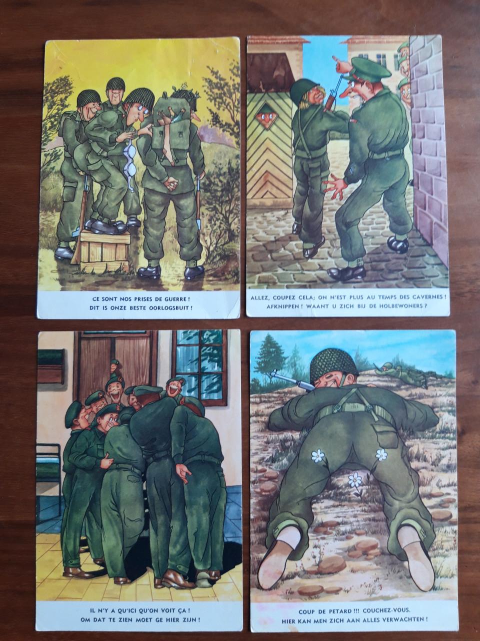 Humor ansichtkaarten Belgisch legerleger