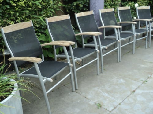 6 Mooie TEAK HOUTEN tuinstoelen